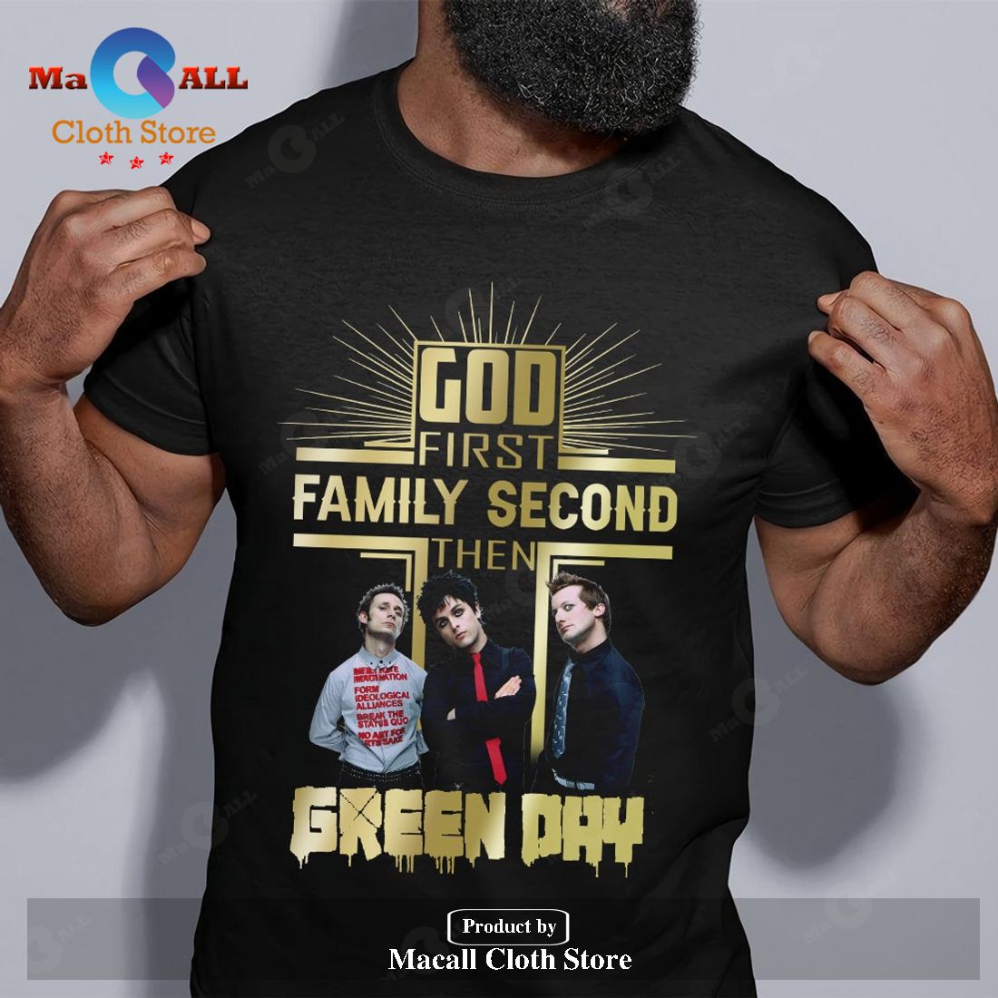 God First Family Second Then Green Day Classic-Unisex T-Shirt Hoodie Sweatshirt