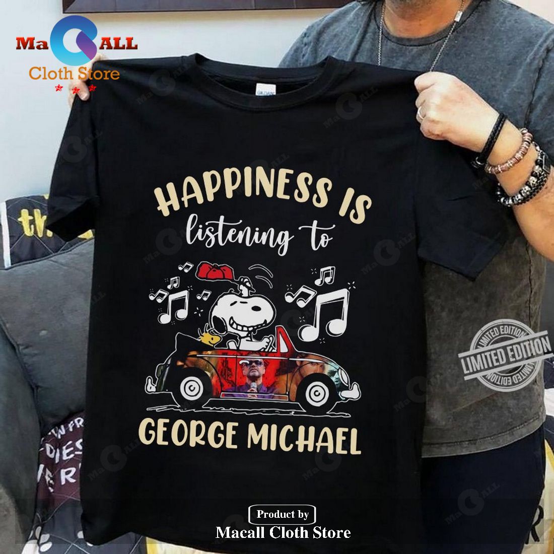 Happiness is listening to George Michael Classic-Unisex T-Shirt Hoodie Sweatshirt