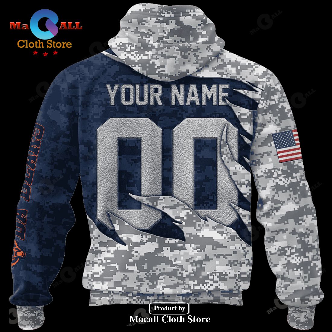 Personalized Chicago Bears Skull Camo 3D Shirt, Hoodie - LIMITED EDITION