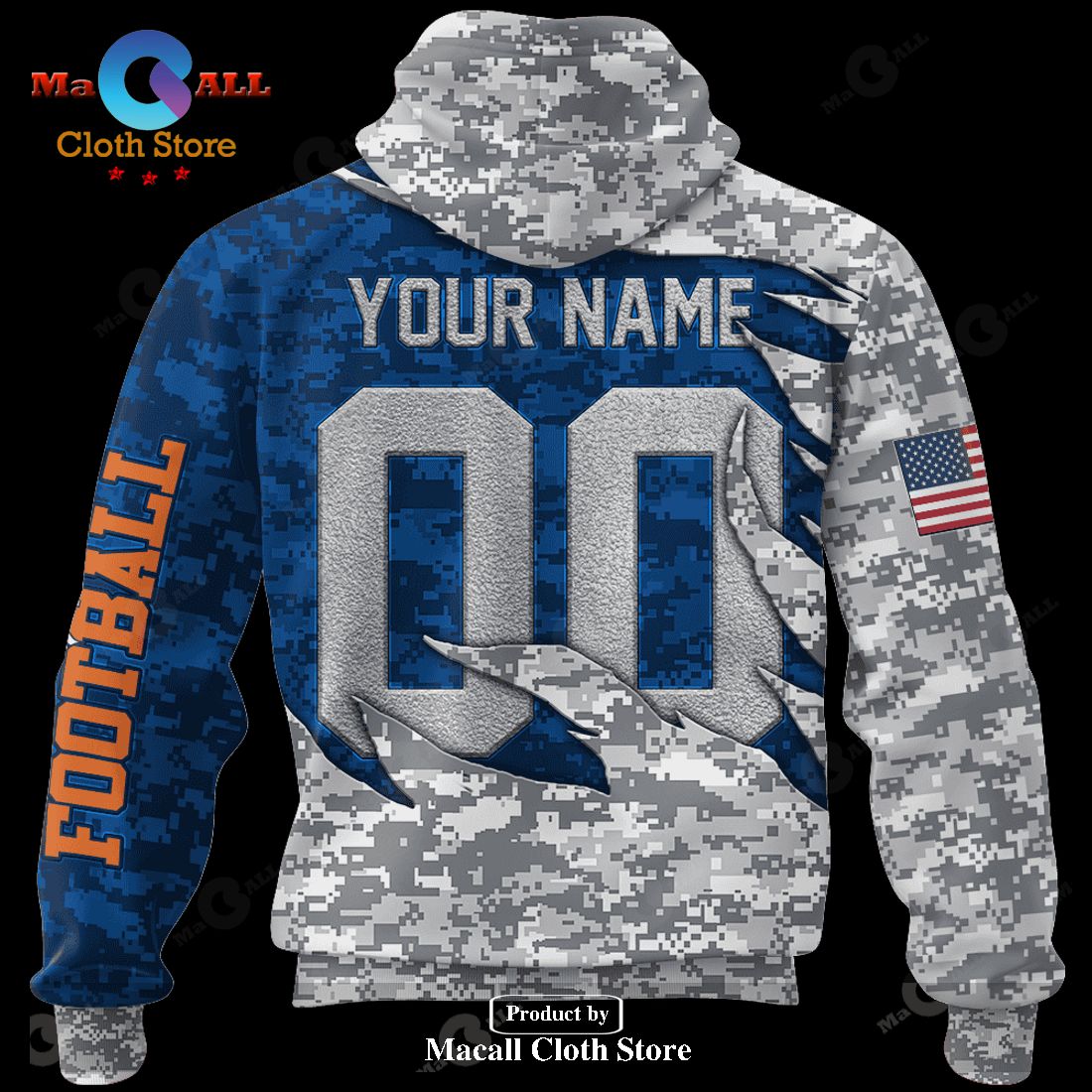 Denver Broncos NFL Personalized Your Name Fishing Camo Hoodie 3D All Over  Print