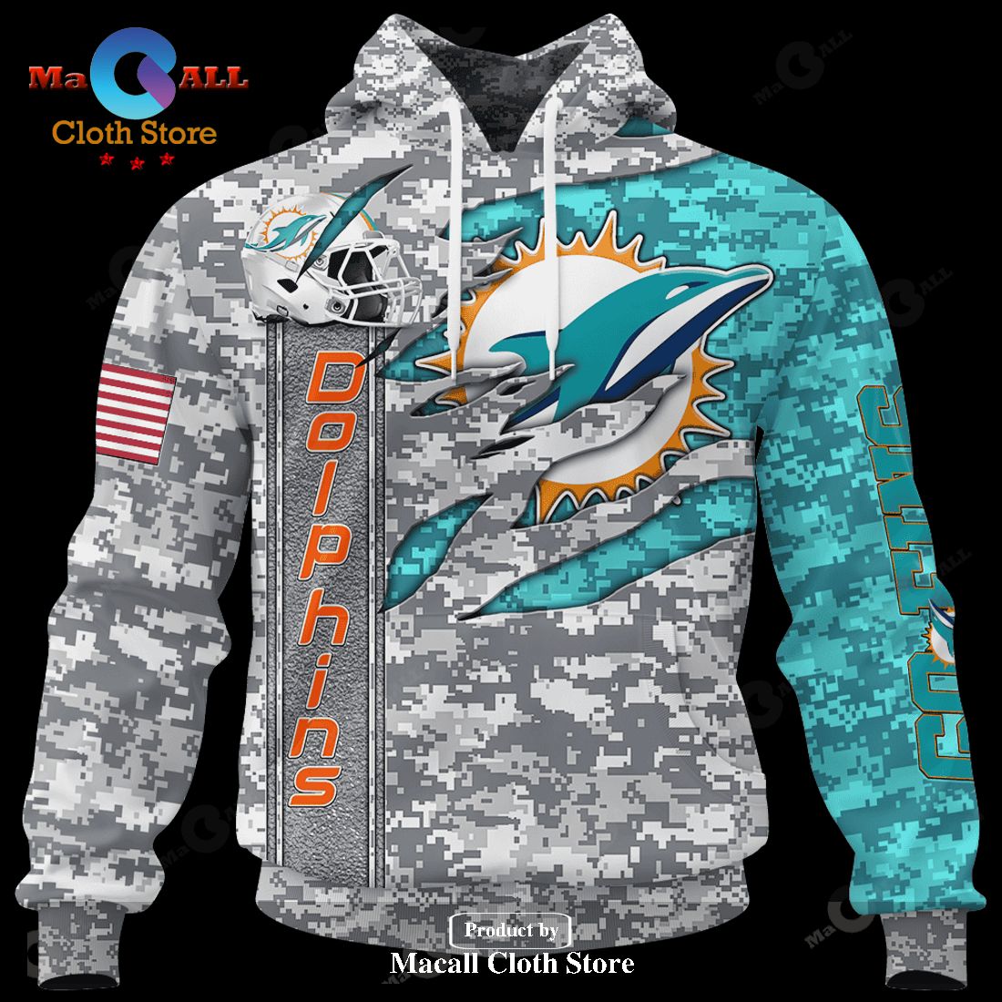 dolphins camo hoodie