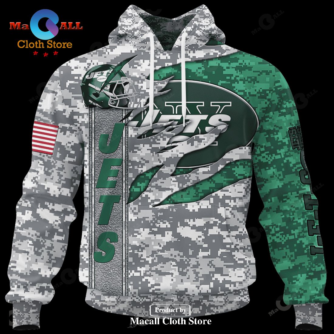 Personalized NFL Jets Camo US Hoodie Sweatshirt 3D LIMITED EDITION