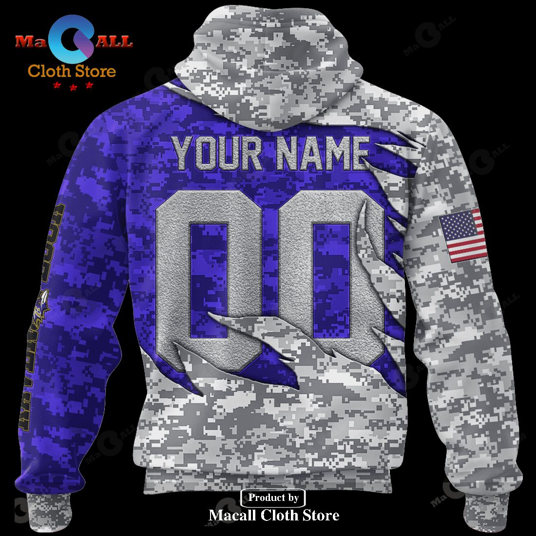 Personalized NFL Ravens Camo US Hoodie Sweatshirt 3D LIMITED EDITION -  Macall Cloth Store - Destination for fashionistas