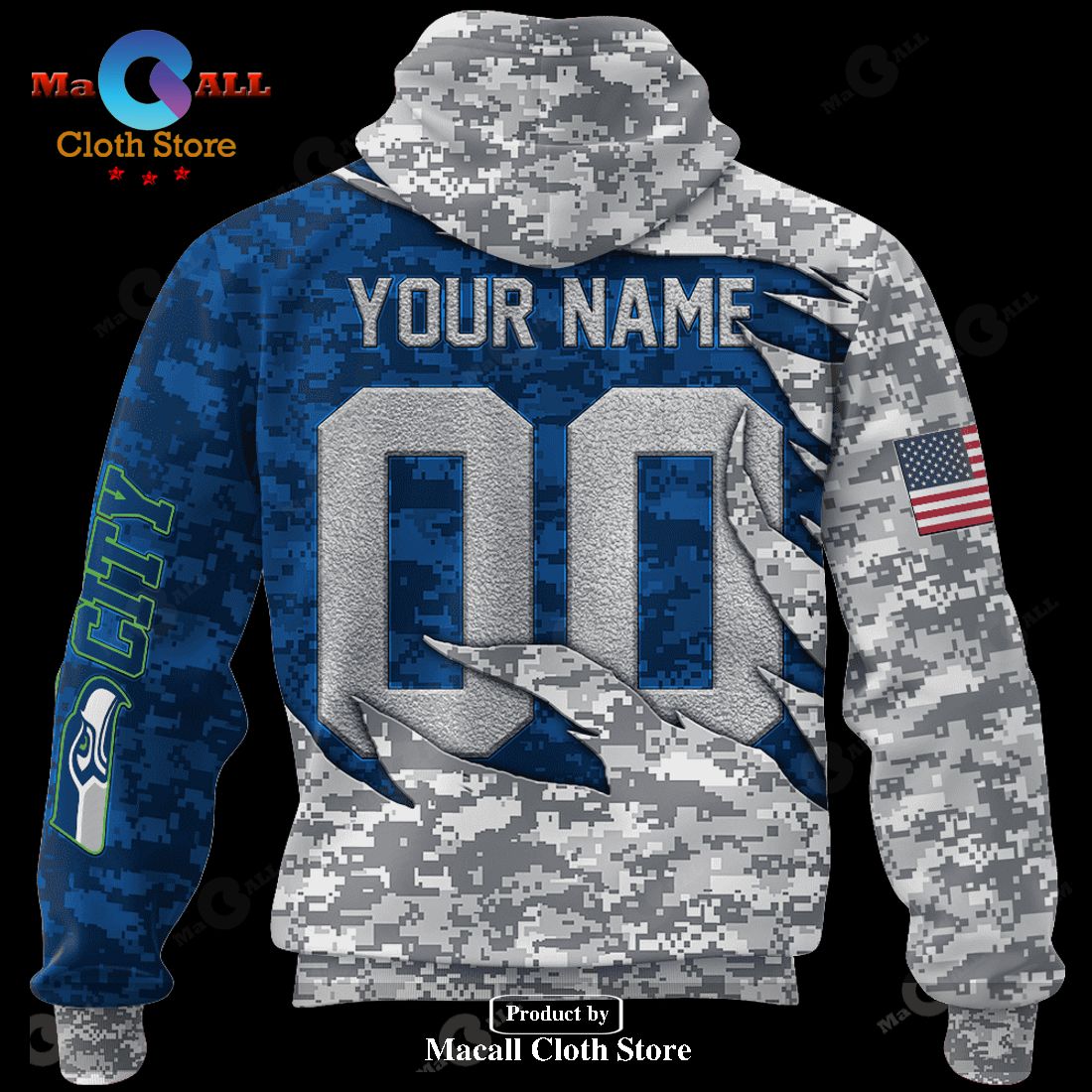 Personalized NFL Seahawks Camo US Hoodie Sweatshirt 3D LIMITED EDITION Personalized NFL Seahawks Camo US Hoodie Sweatshirt 3D LIMITED EDITION