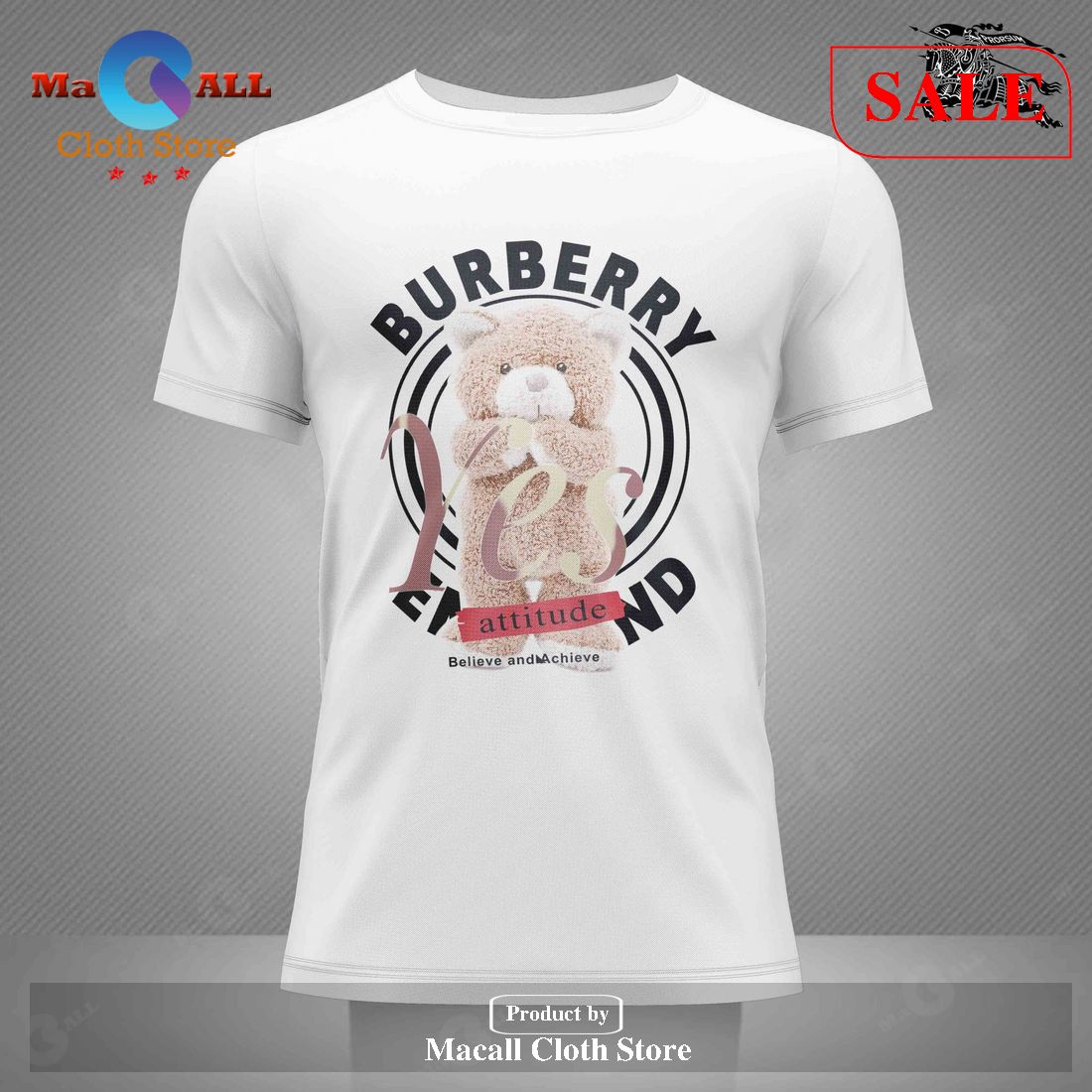 Limited Edition Burberry All Over Printed T-Shirt 3D - Macall Cloth Store -  Destination for fashionistas