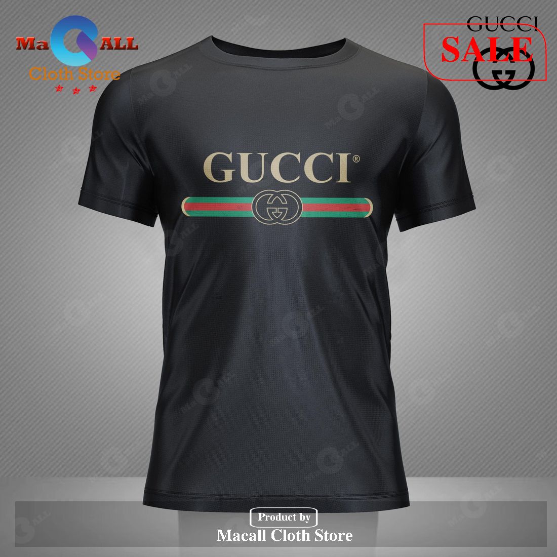 Limited Edition Gucci All Over Printed T-Shirt 3D