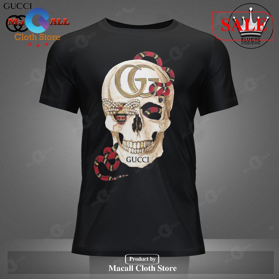 Limited Edition Gucci All Over Printed T-Shirt 3D – EK51