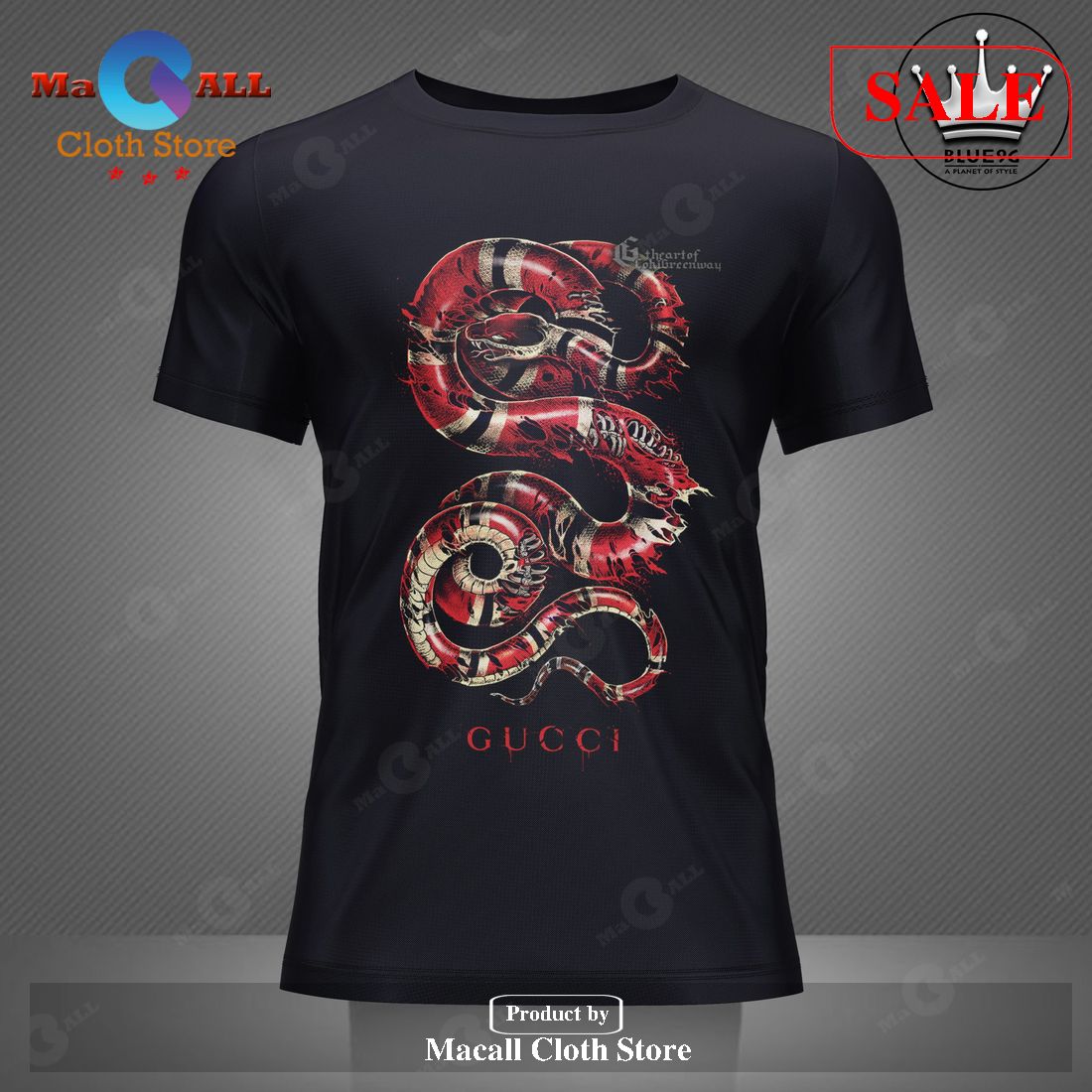 Limited Edition Gucci All Over Printed T-Shirt 3D – I331
