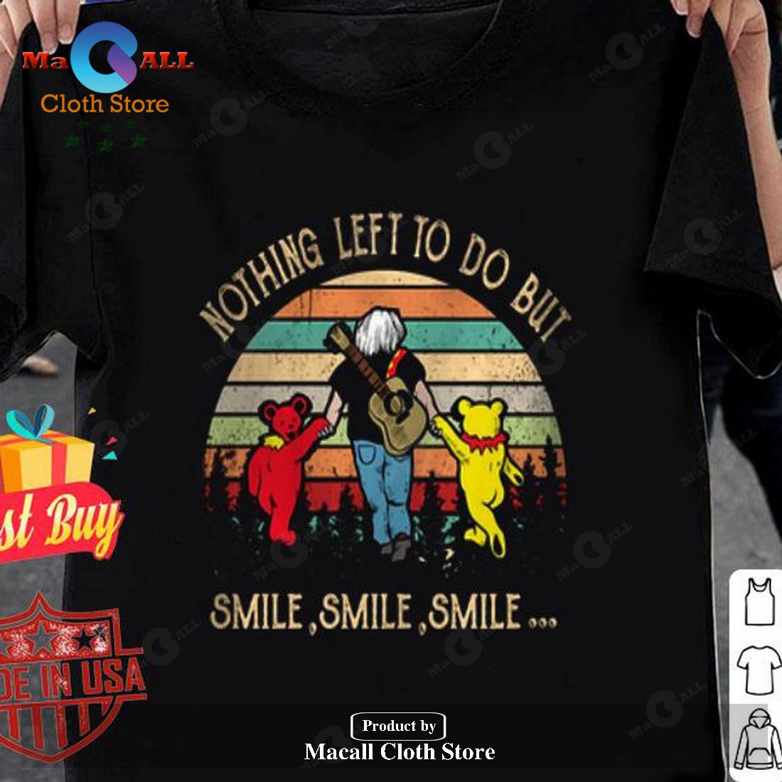 Jerry Garcia Grateful Dead Nothing Left To Do But Smile Vintage Classic-Unisex T-Shirt Hoodie Sweatshirt Jerry Garcia Grateful Dead Nothing Left To Do But Smile Vintage Classic-Unisex T-Shirt Hoodie Sweatshirt