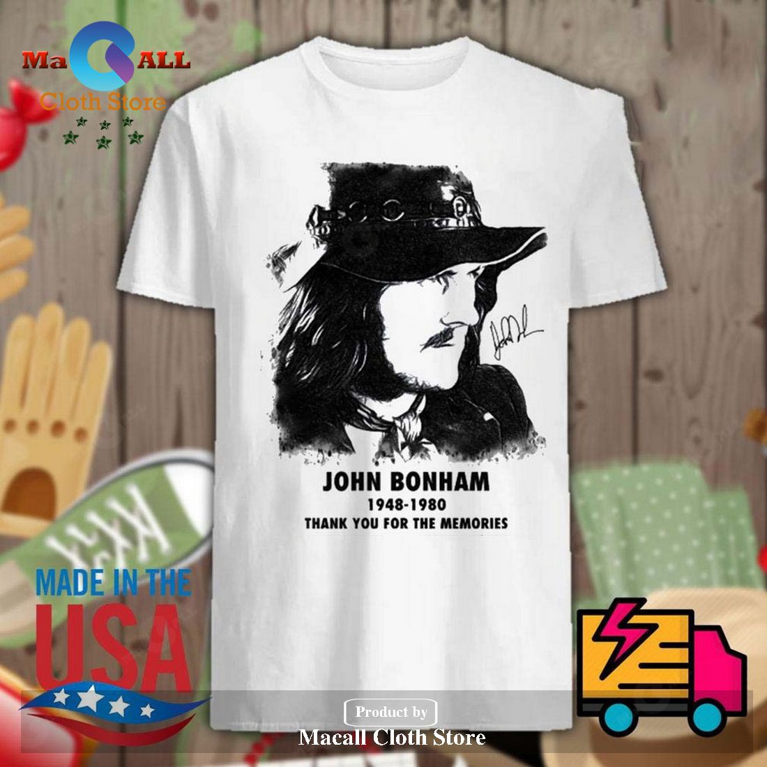 John Bonham Classic-Unisex T-Shirt Hoodie Sweatshirt - 1G41 John Bonham Classic-Unisex T-Shirt Hoodie Sweatshirt - 1G41