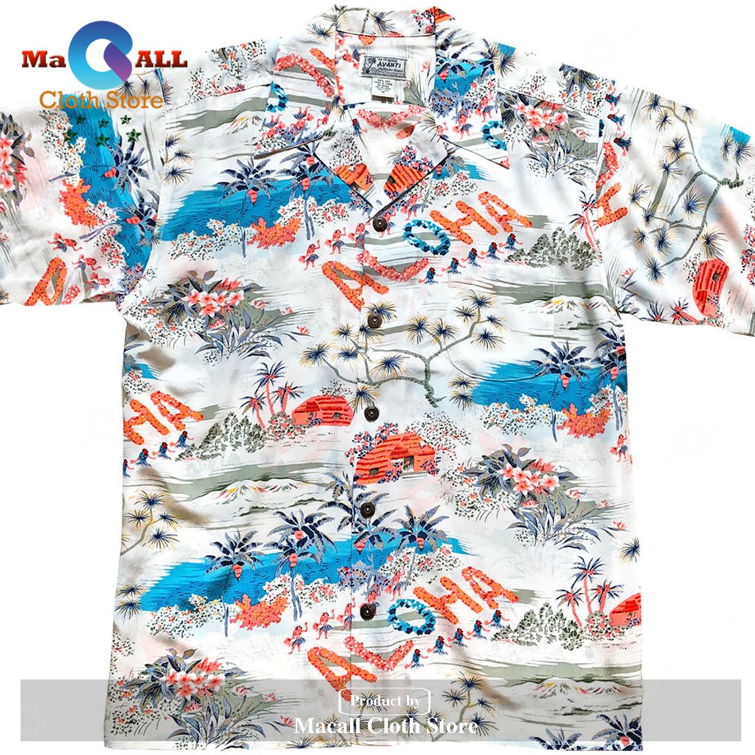 Aloha Hawaii White Retro Hawaiian Shirt Aloha Hawaii White Retro Hawaiian Shirt