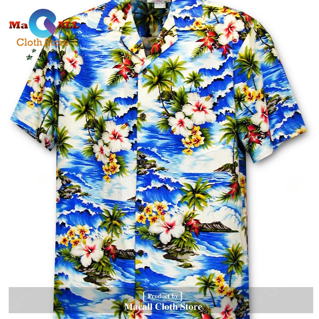 Diamond Head Beach Blue Hawaiian Shirt Diamond Head Beach Blue Hawaiian Shirt