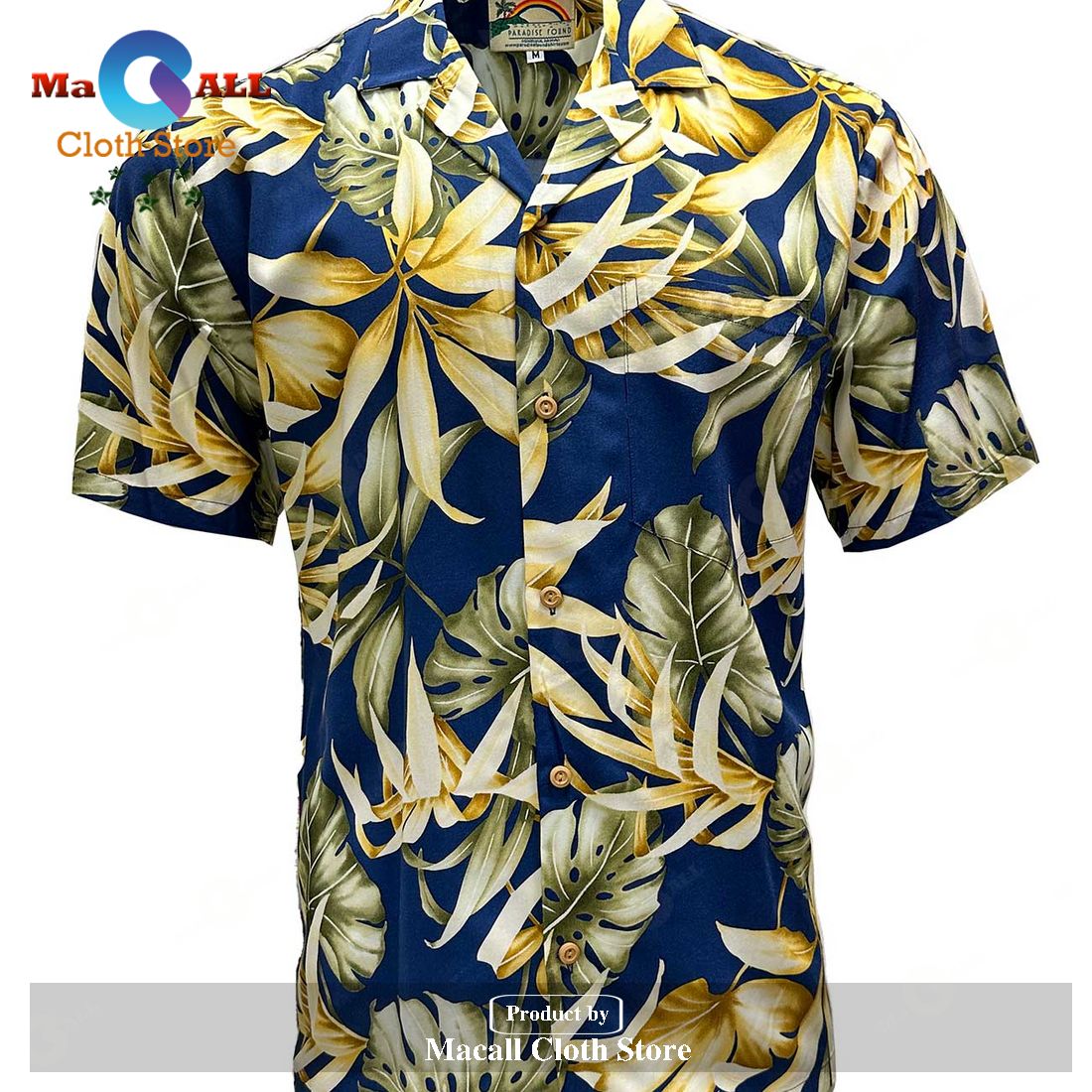 Island Rainforest Navy Hawaiian Shirt - Macall Cloth Store