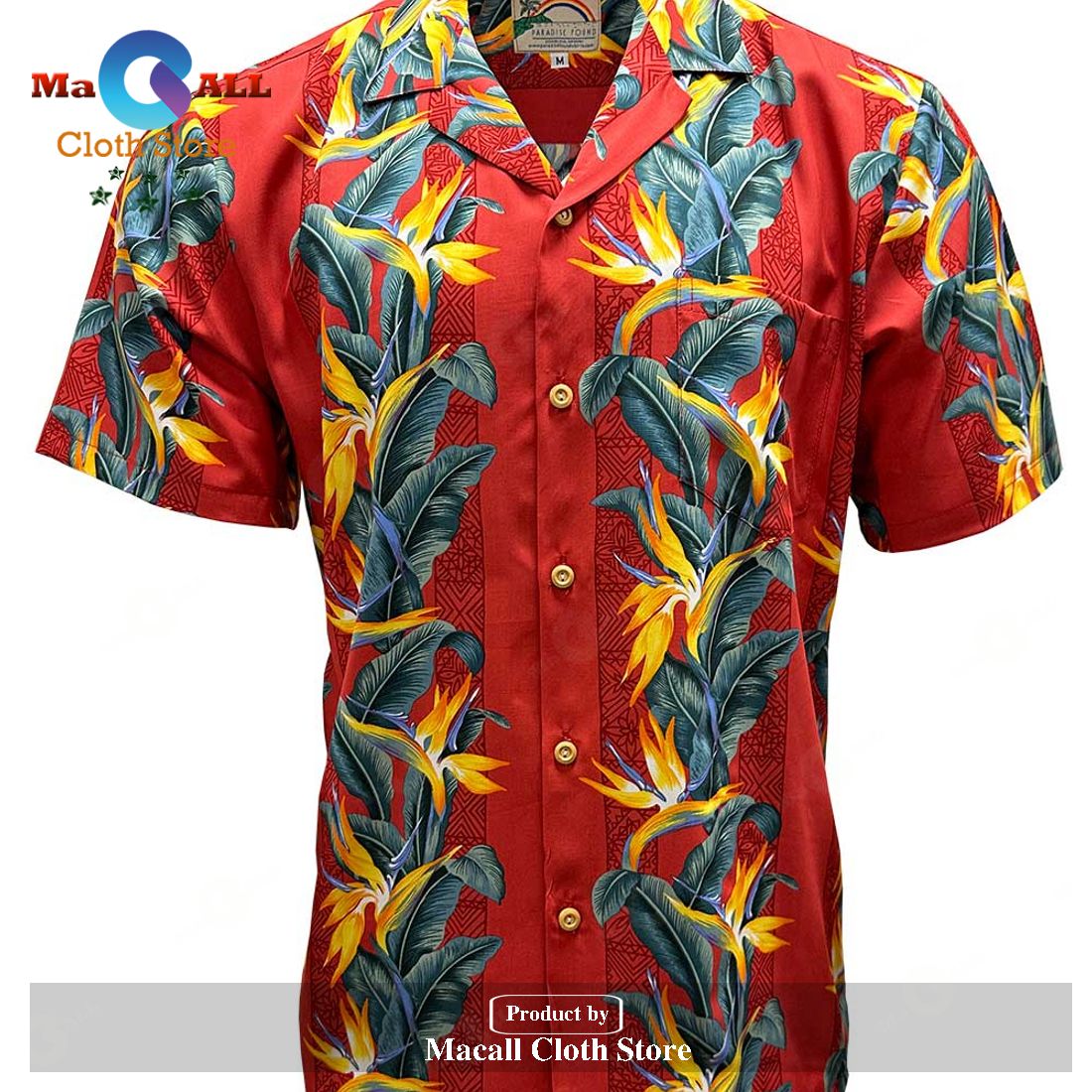 Paradise Panel Red Hawaiian Shirt