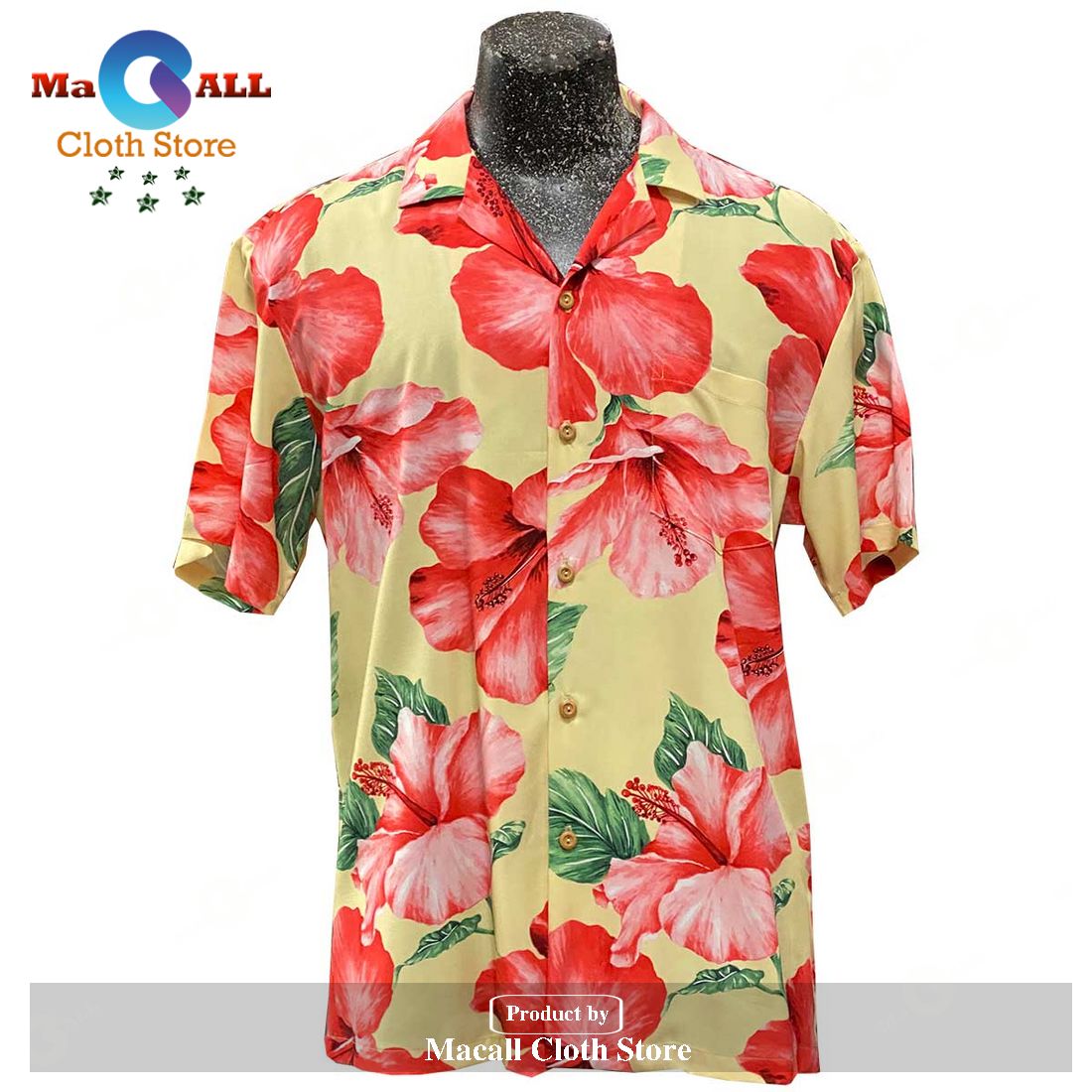 Super Hibiscus Yellow Hawaiian Shirt Super Hibiscus Yellow Hawaiian Shirt