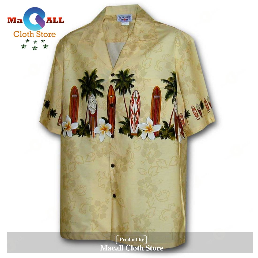 Surfs Up Beige Hawaiian Shirt Surfs Up Beige Hawaiian Shirt