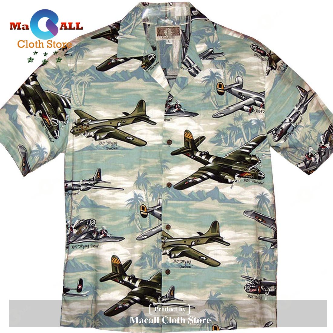 Thunder Over Paradise Hawaiian Shirt - Green Thunder Over Paradise Hawaiian Shirt - Green