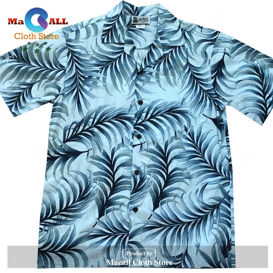 Tropical Tradewinds Blue Hawaiian Shirt - Macall Cloth Store ...