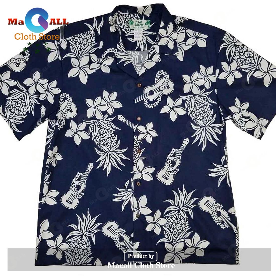 Ukulele Navy Hawaiian Shirt Ukulele Navy Hawaiian Shirt