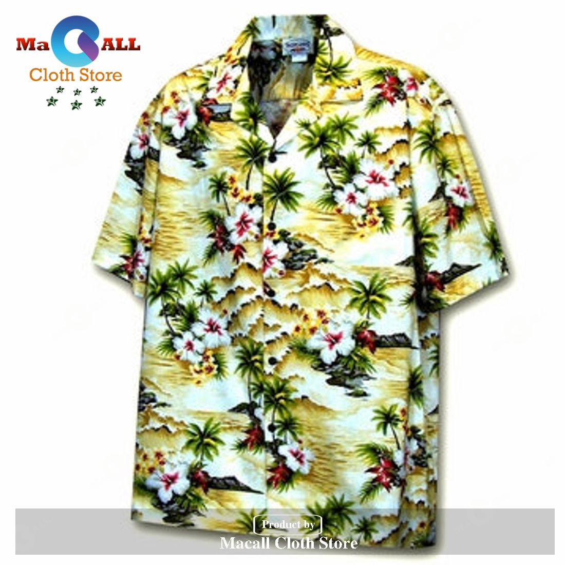 Boy's Diamond Head Beach Maize Hawaiian Shirt Boy's Diamond Head Beach Maize Hawaiian Shirt