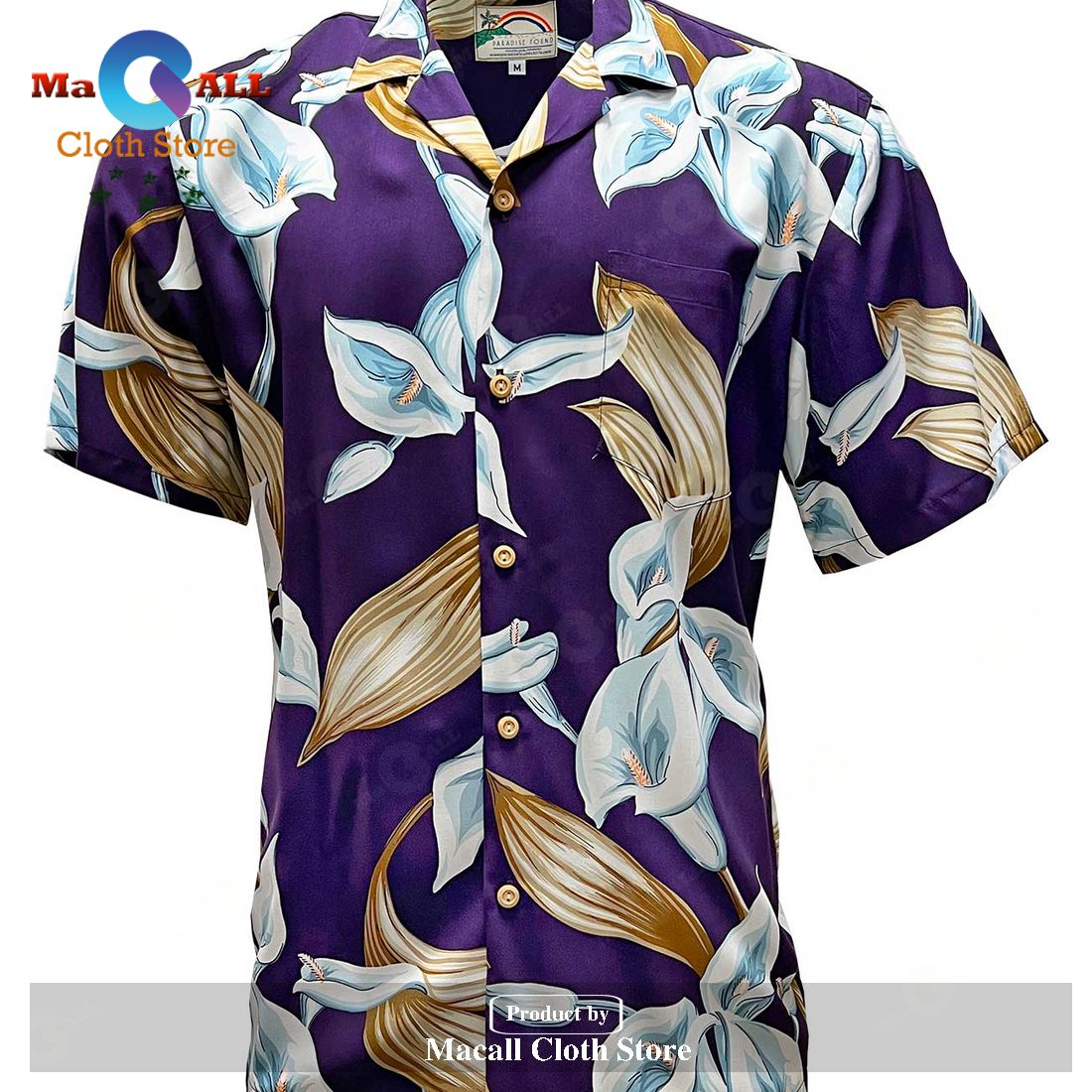 Calla Lily Purple Hawaiian Shirt Magnum PI_ Calla Lily Purple Hawaiian Shirt Magnum PI_