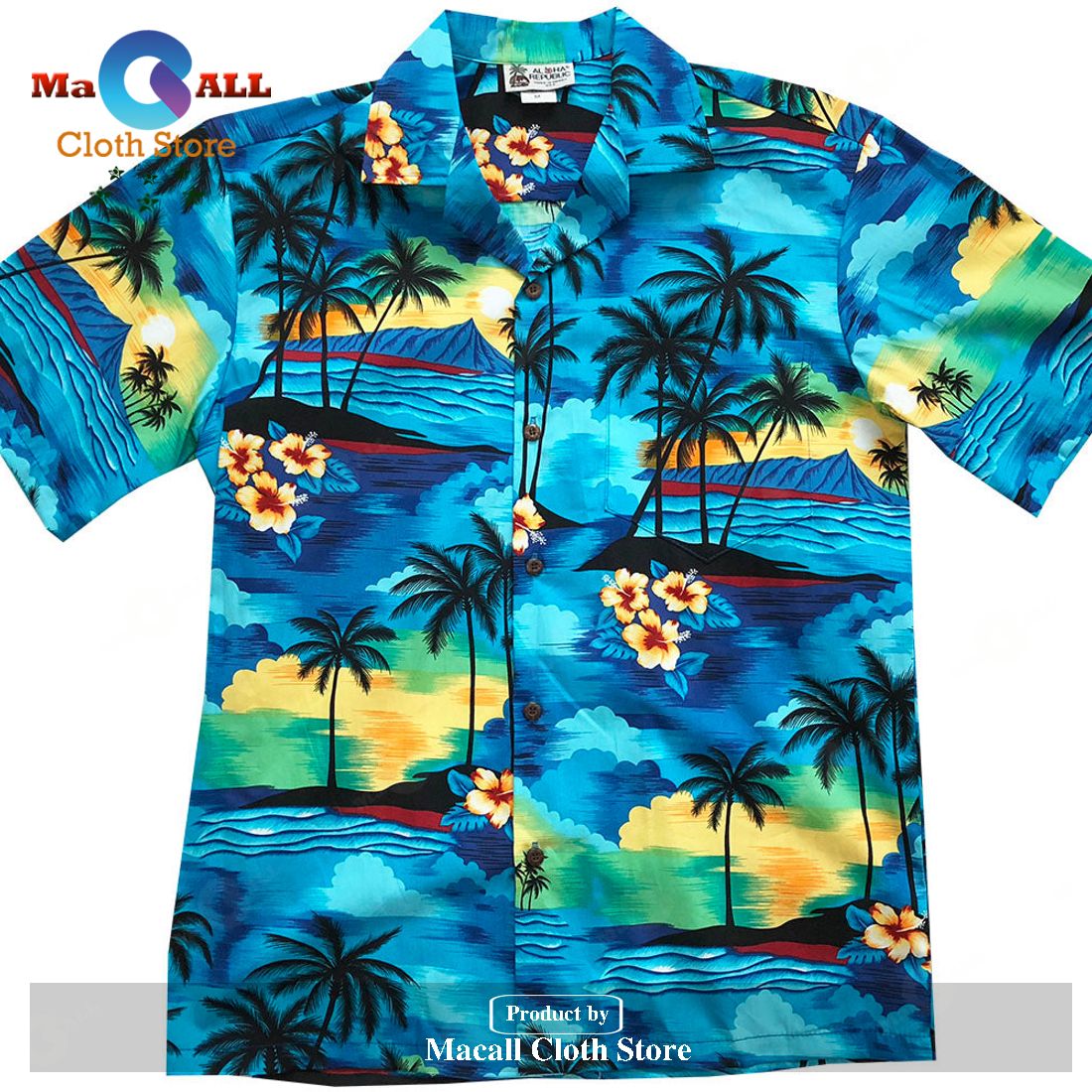 Diamond Head Dusk Blue Hawaiian Shirt Diamond Head Dusk Blue Hawaiian Shirt