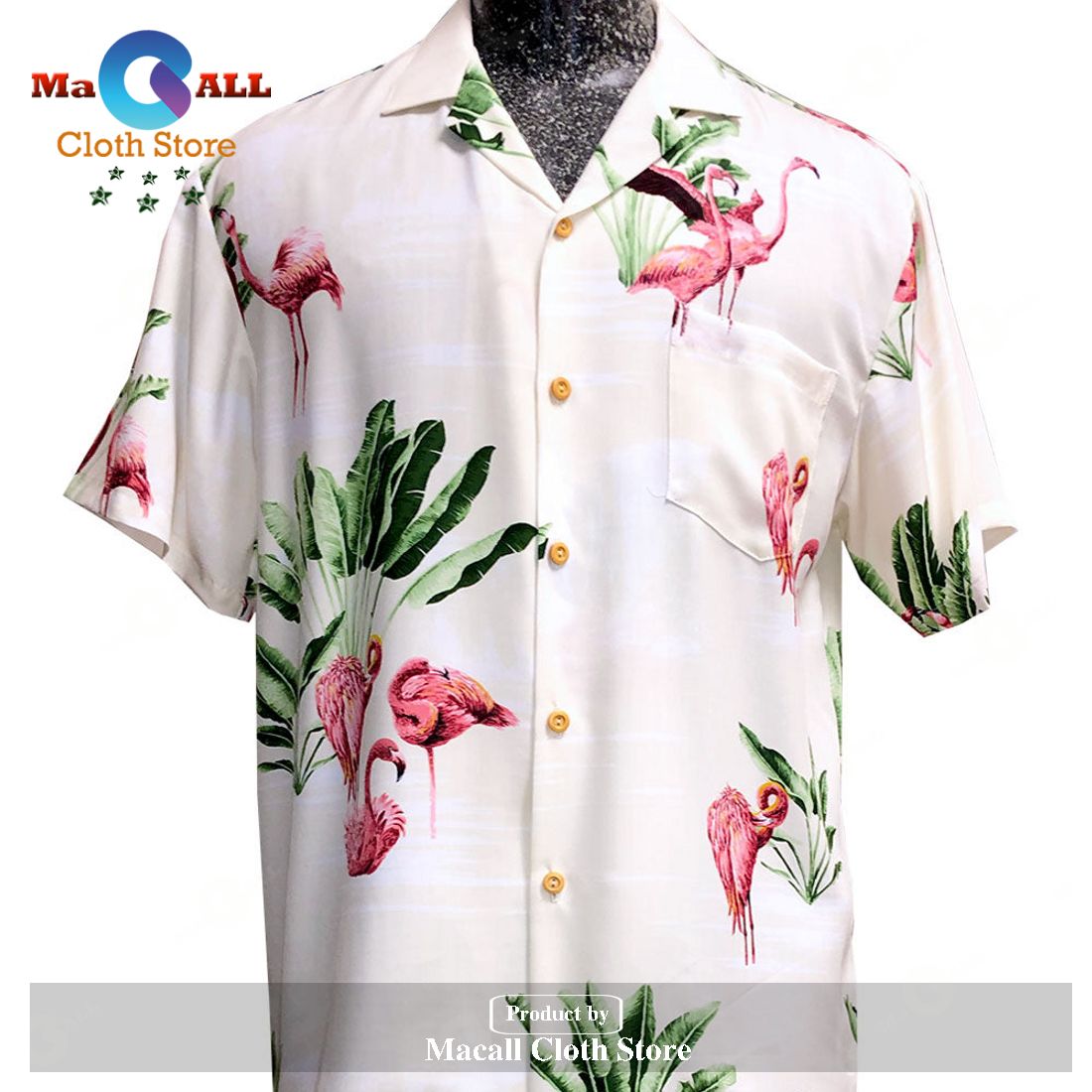 Flamingo Retreat Beige Hawaiian Shirt Flamingo Retreat Beige Hawaiian Shirt