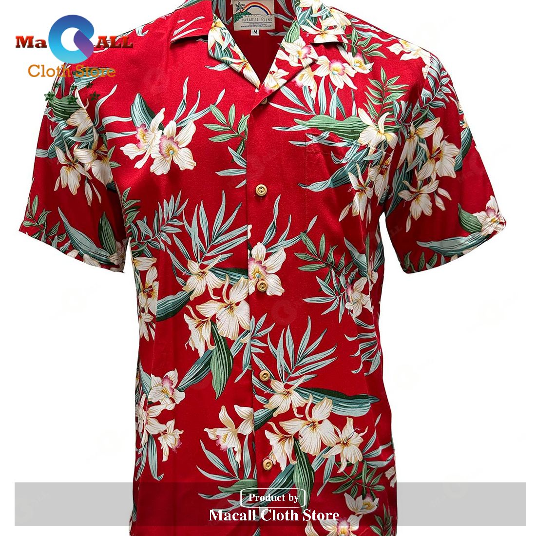 Ginger Orchid Red Hawaiian Shirt Ginger Orchid Red Hawaiian Shirt