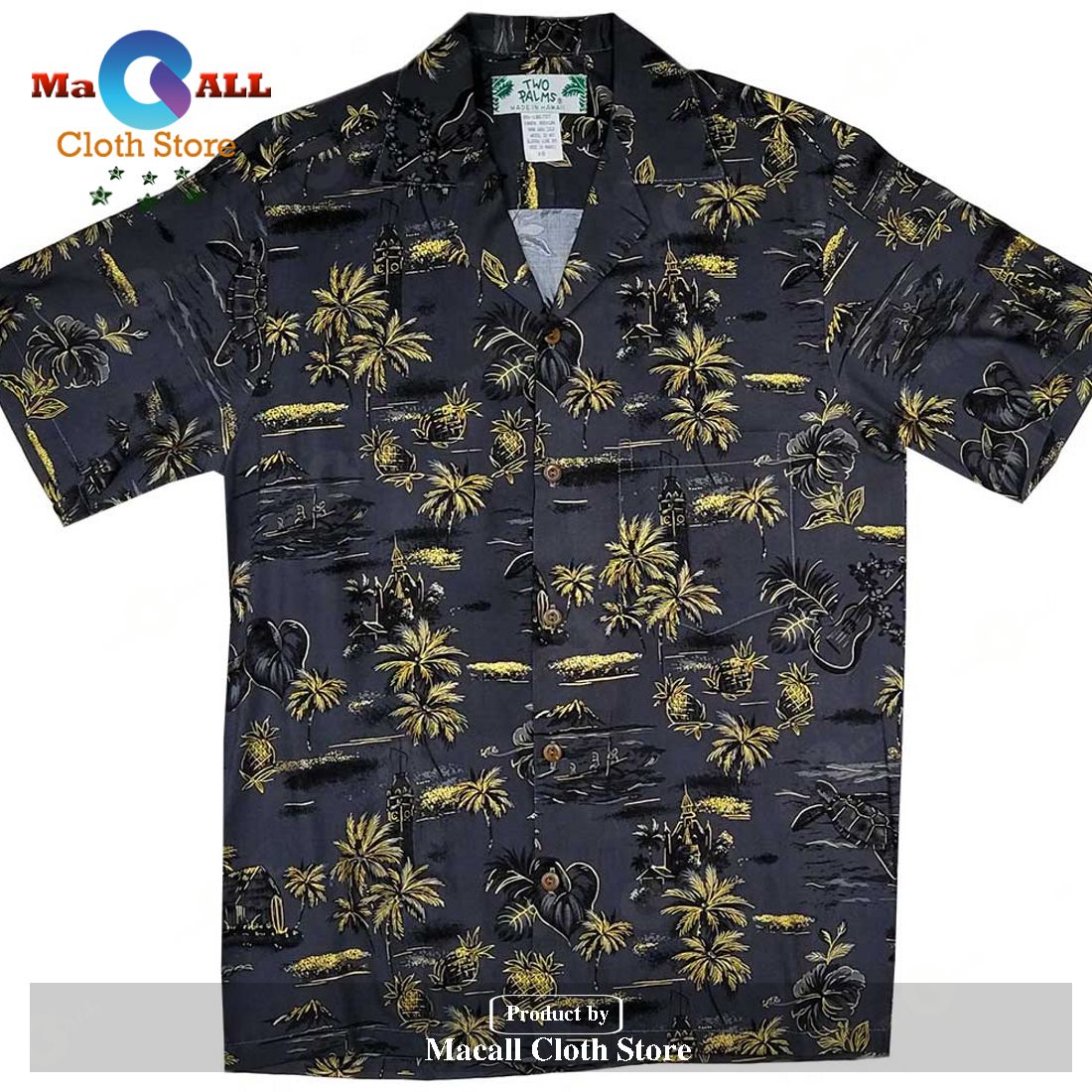 Golden Vintage Gray Hawaiian Shirt Golden Vintage Gray Hawaiian Shirt