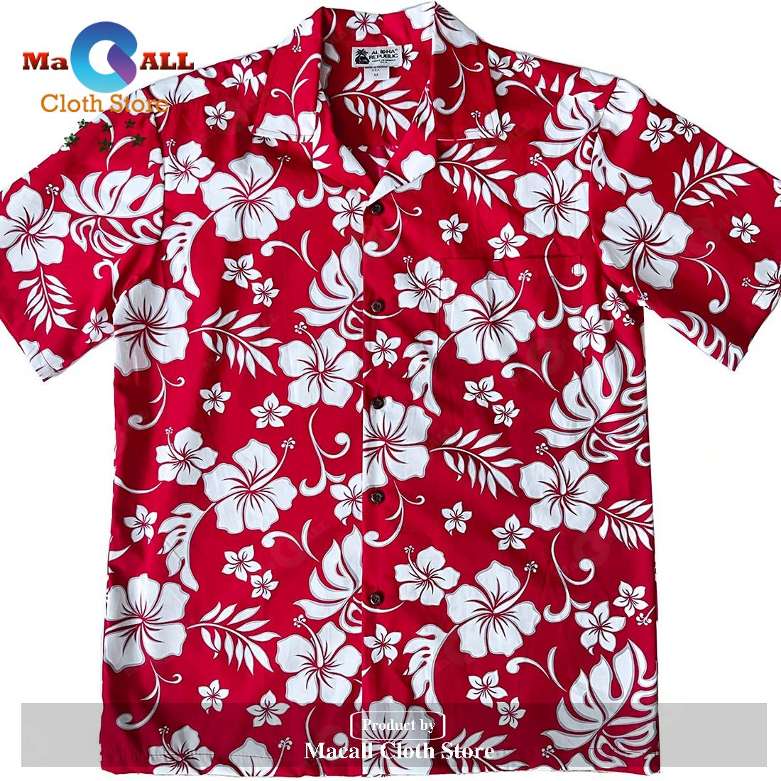 Hibiscus Party Red Hawaiian Shirt Hibiscus Party Red Hawaiian Shirt