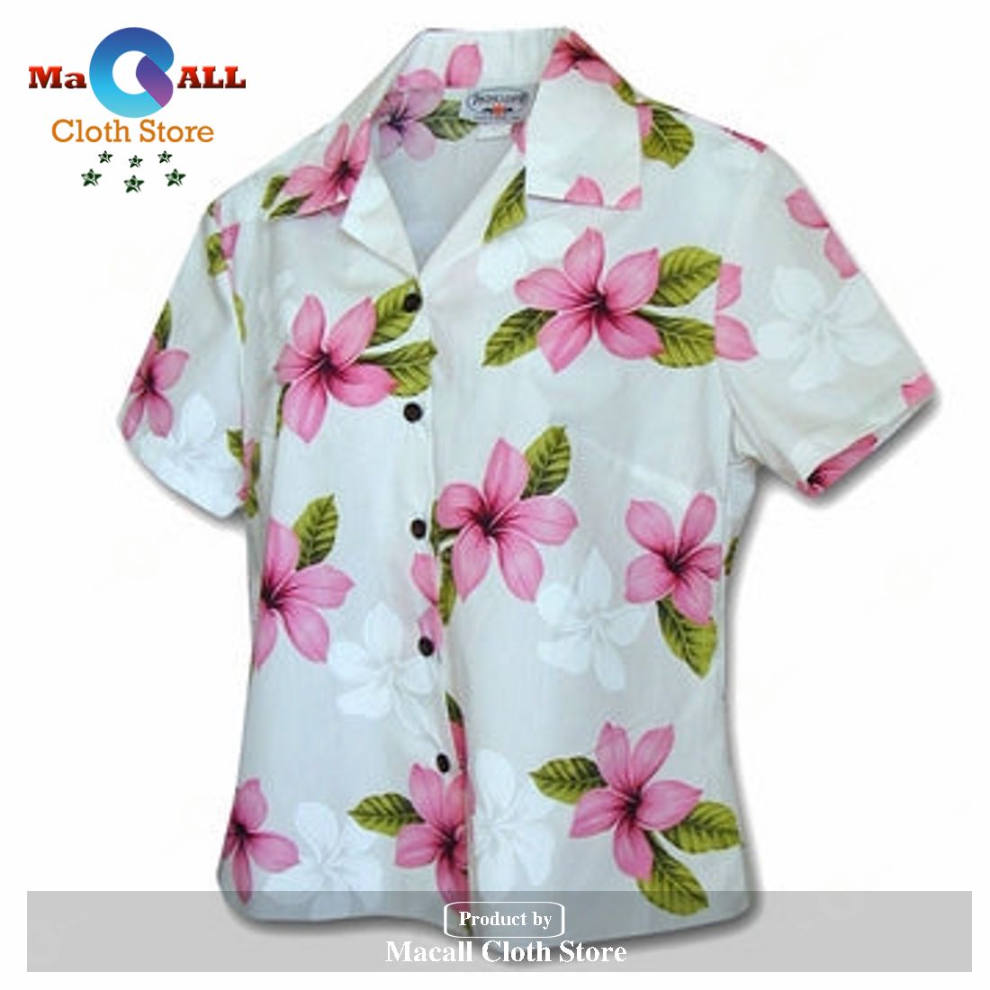 Island Pricess Pink Fitted Women's Hawaiian Shirt Island Pricess Pink Fitted Women's Hawaiian Shirt