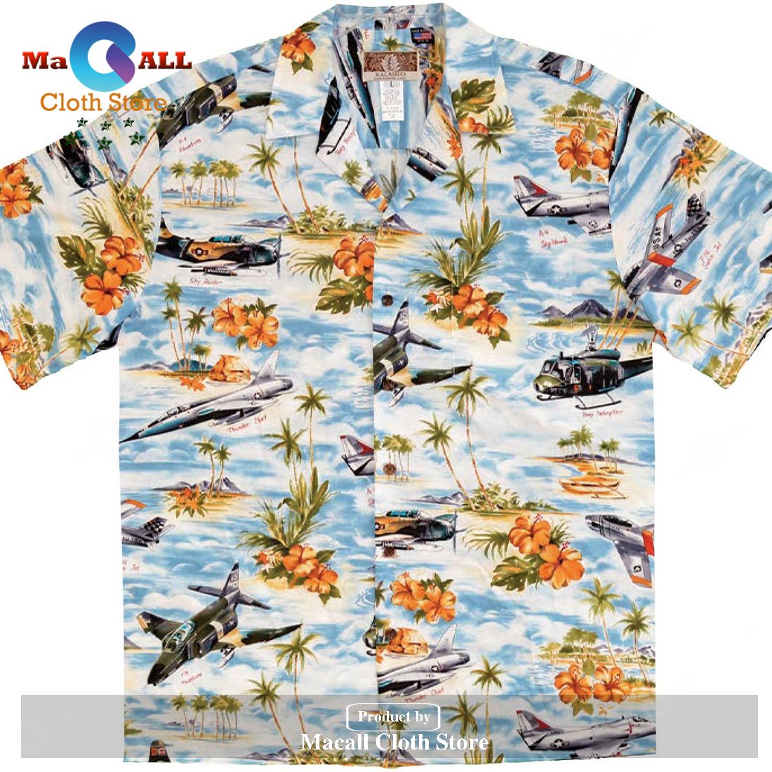 Old School Air Power Blue Hawaiian Shirt Old School Air Power Blue Hawaiian Shirt