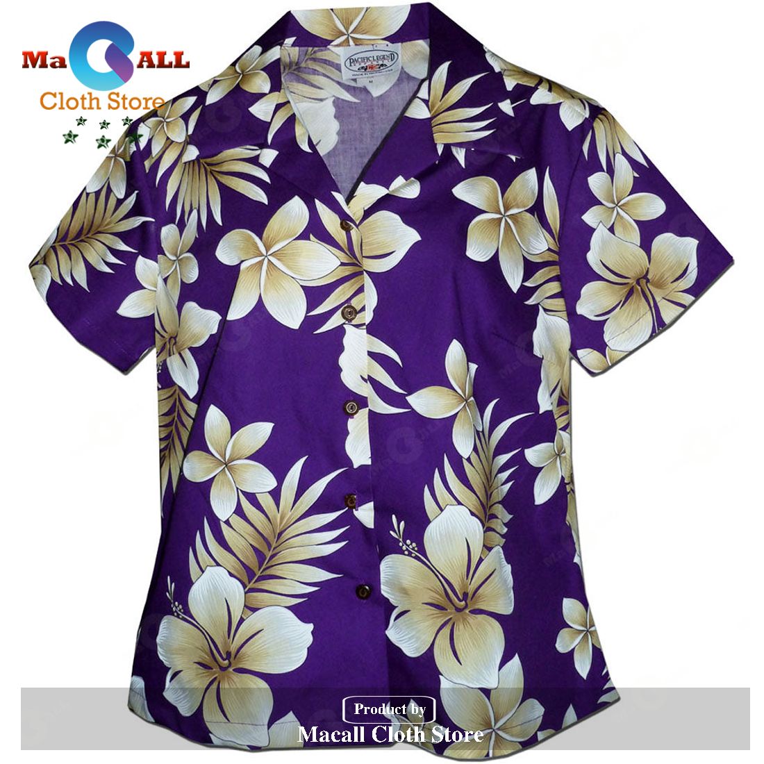 Tropic Fever Purple Fitted Women's Hawaiian Shirt Tropic Fever Purple Fitted Women's Hawaiian Shirt
