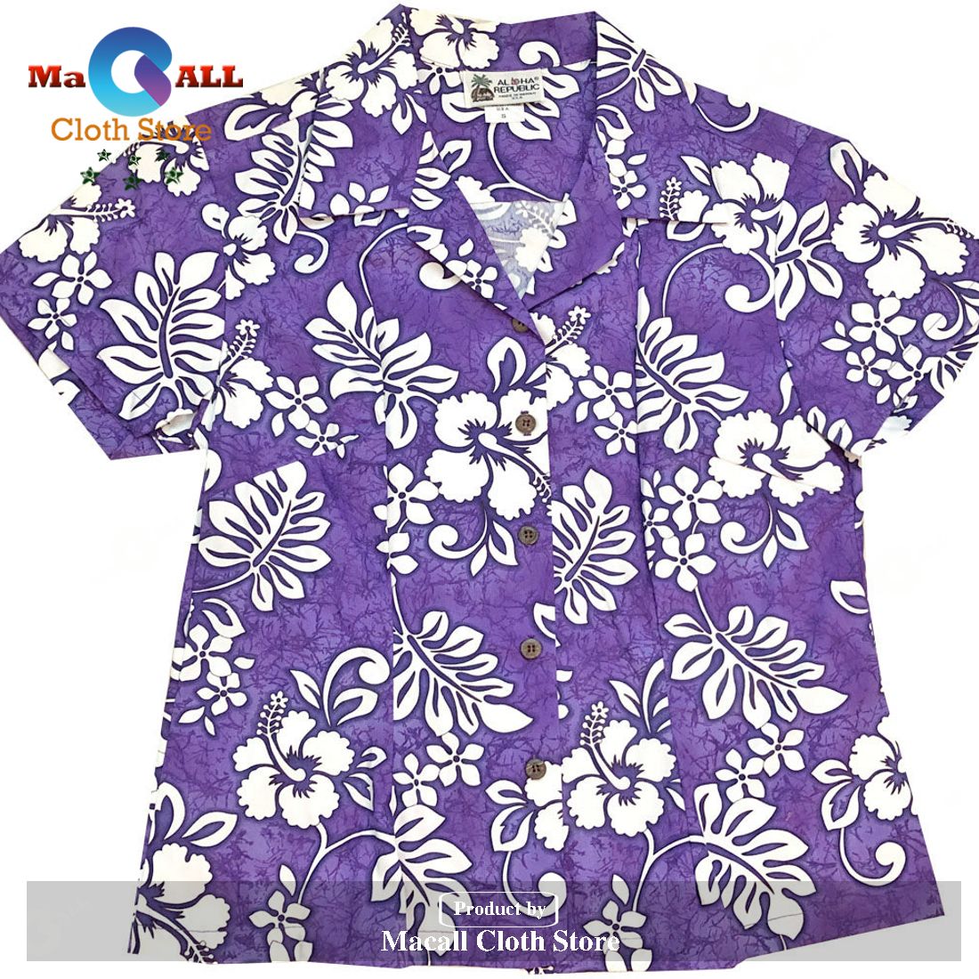 Tropic Flavor Purple Fitted Women's Hawaiian Shirt Tropic Flavor Purple Fitted Women's Hawaiian Shirt