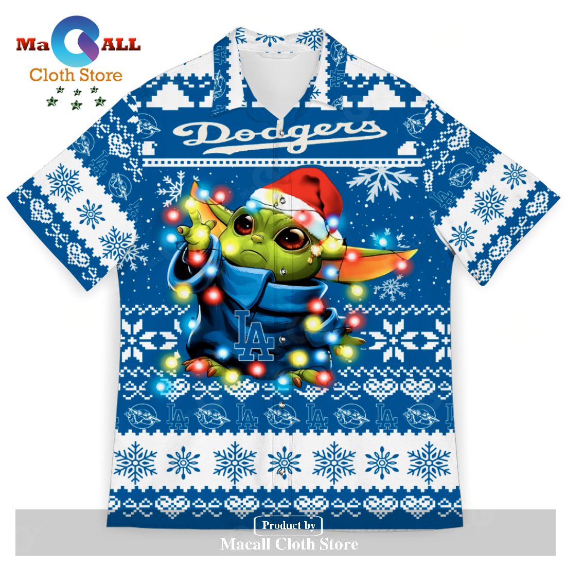Los Angeles Dodgers Baby Yoda Star Wars Sports Football American Ugly Christmas Sweater New Trends For Fans Club Gifts Unisex Hawaiian Shirt-3D Hawaiian Shirt