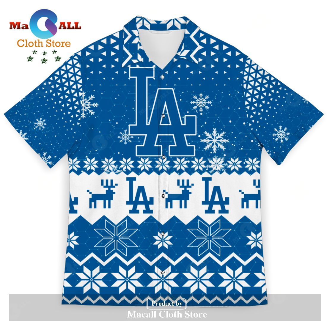 Los Angeles Dodgers Logo Hawaiian Shirt Men Dodgers Baseball Apparel  Monochrome Pattern Vacation - Best Seller Shirts Design In Usa