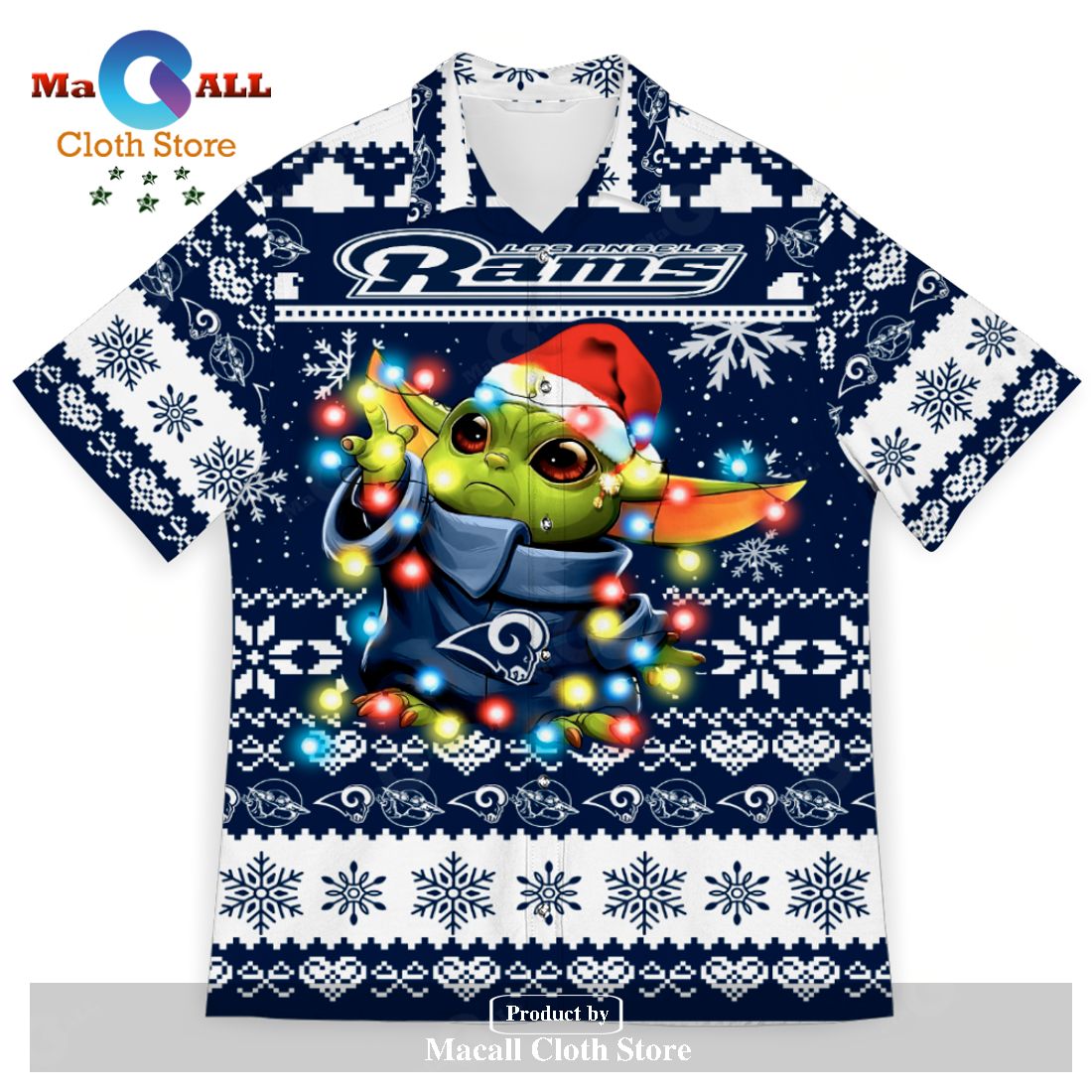 Los Angeles Rams Baby Yoda Star Wars Sports Football American Ugly Christmas Sweater New Trends For Fans Club Gifts Unisex Hawaiian Shirt-3D Hawaiian Shirt Los Angeles Rams Baby Yoda Star Wars Sports Football American Ugly Christmas Sweater New Trends For Fans Club Gifts Unisex Hawaiian Shirt-3D Hawaiian Shirt