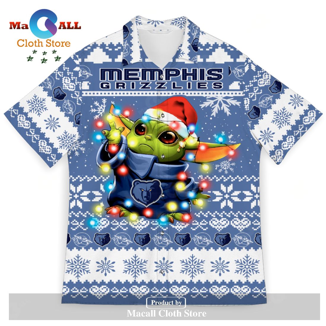 Memphis Grizzlies Baby Yoda Star Wars Sports Football American Ugly Christmas Sweater New Trends For Fans Club Gifts Unisex Hawaiian Shirt-3D Hawaiian Shirt Memphis Grizzlies Baby Yoda Star Wars Sports Football American Ugly Christmas Sweater New Trends For Fans Club Gifts Unisex Hawaiian Shirt-3D Hawaiian Shirt