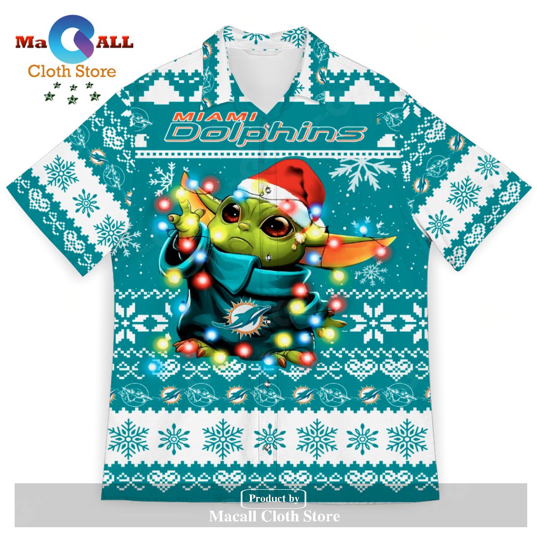 Miami Dolphins Baby Yoda Star Wars NFL Ugly Christmas Sweater - Tagotee