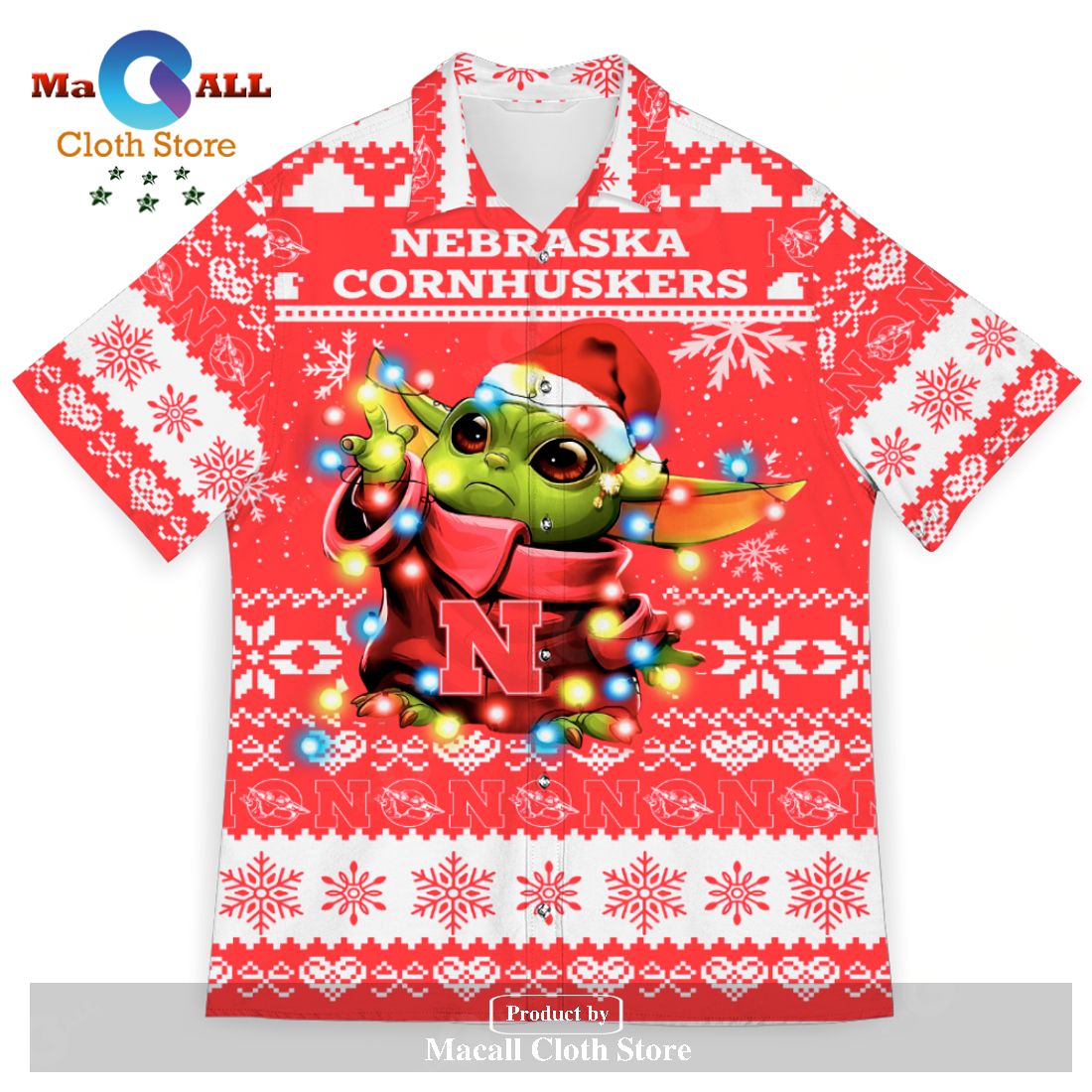 Nebraska Cornhuskers Baby Yoda Star Wars Sports Football American Ugly Christmas Sweater New Trends For Fans Club Gifts Unisex Hawaiian Shirt-3D Hawaiian Shirt Nebraska Cornhuskers Baby Yoda Star Wars Sports Football American Ugly Christmas Sweater New Trends For Fans Club Gifts Unisex Hawaiian Shirt-3D Hawaiian Shirt