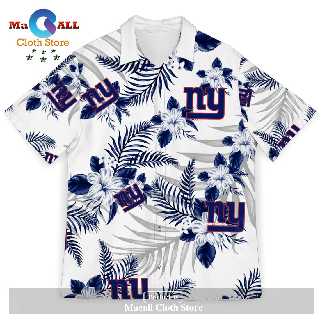 NY Giants Hawaiian Shirt Style Tropical Pattern Graphic Trending For  Awesome Fans