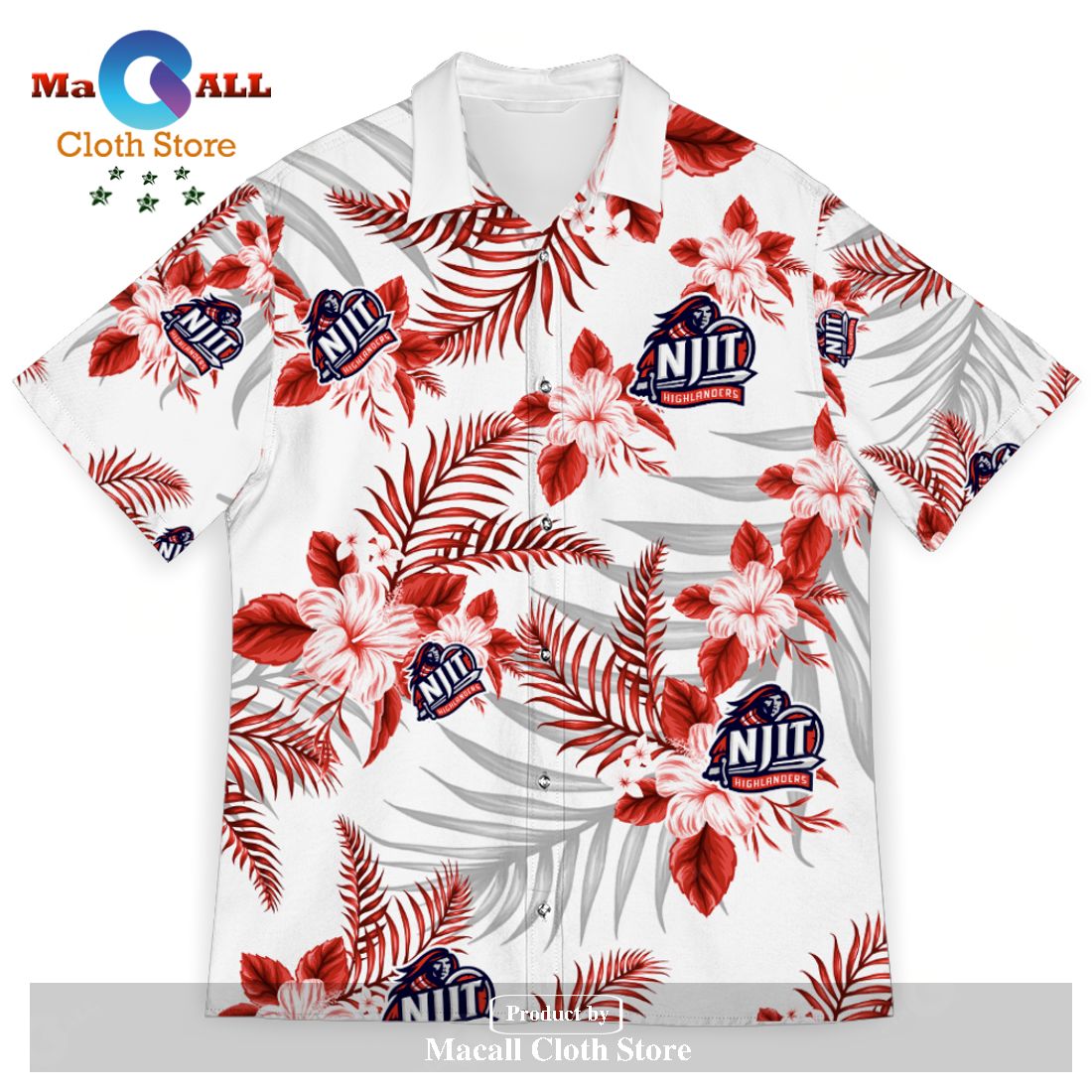 NJIT Highlanders New Trends Custom Name And Number Christmas Hawaiian Shirt  - Freedomdesign