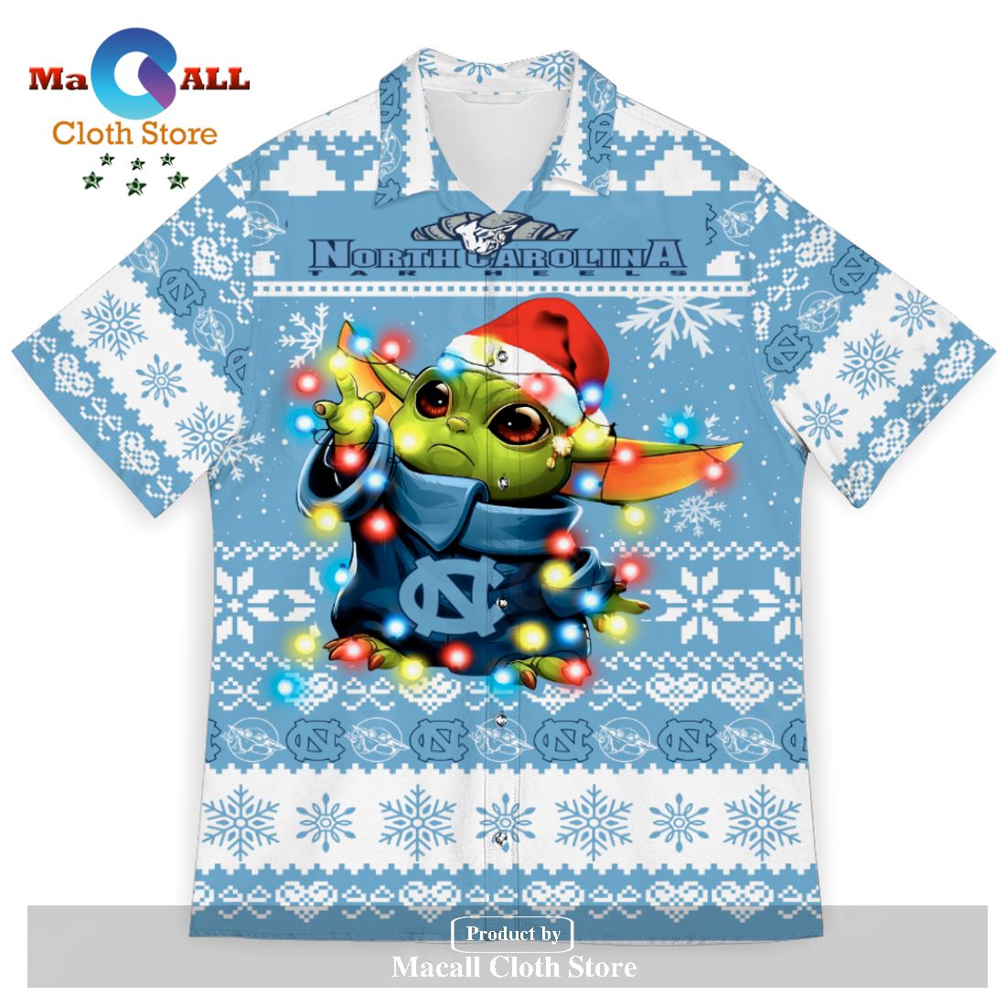 North Carolina Tar Heels Baby Yoda Star Wars Sports Football American Ugly Christmas Sweater New Trends For Fans Club Gifts Unisex Hawaiian Shirt-3D Hawaiian Shirt North Carolina Tar Heels Baby Yoda Star Wars Sports Football American Ugly Christmas Sweater New Trends For Fans Club Gifts Unisex Hawaiian Shirt-3D Hawaiian Shirt