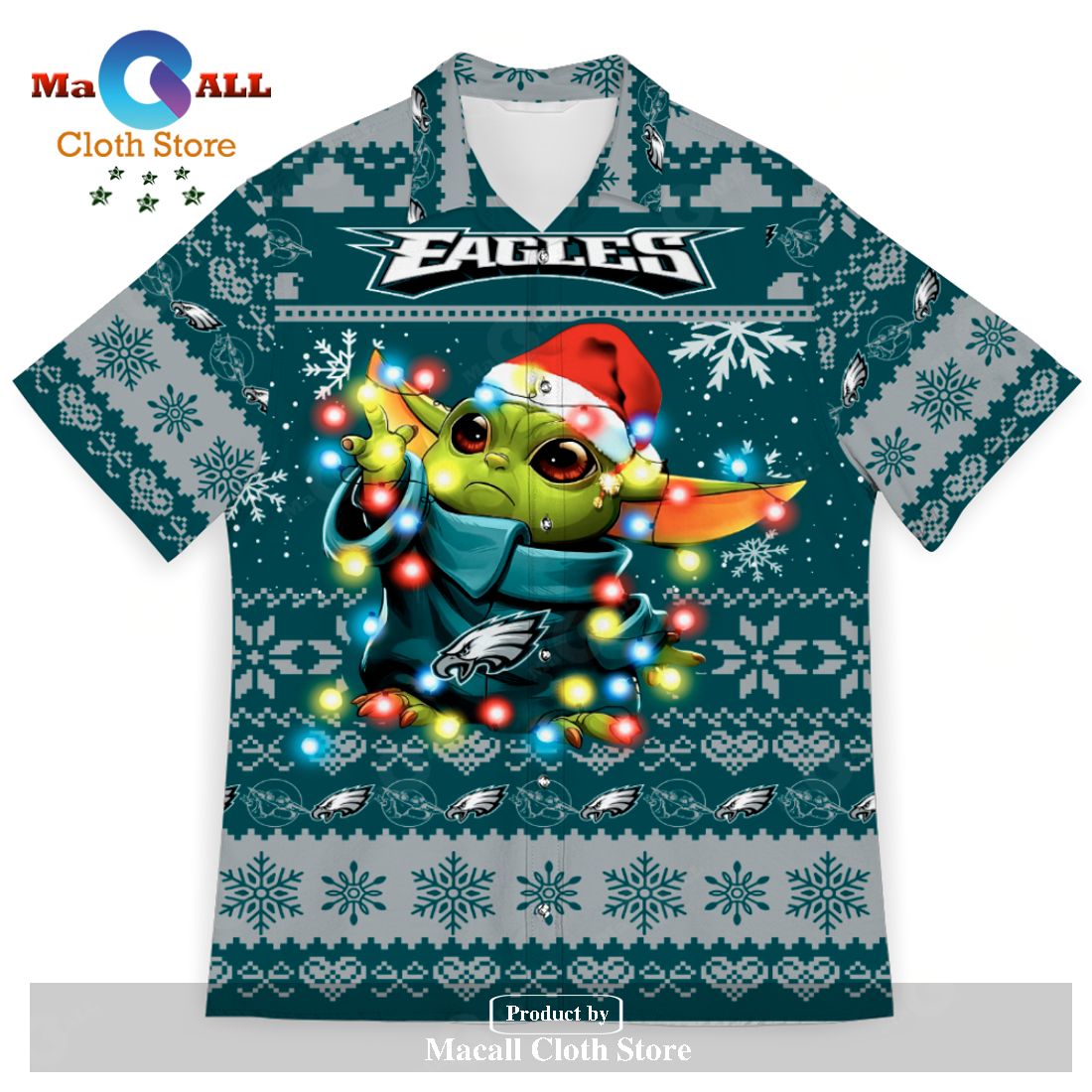 Philadelphia Eagles Baby Yoda Star Wars Sports Football American Ugly Christmas Sweater New Trends For Fans Club Gifts Unisex Hawaiian Shirt-3D Hawaiian Shirt Philadelphia Eagles Baby Yoda Star Wars Sports Football American Ugly Christmas Sweater New Trends For Fans Club Gifts Unisex Hawaiian Shirt-3D Hawaiian Shirt