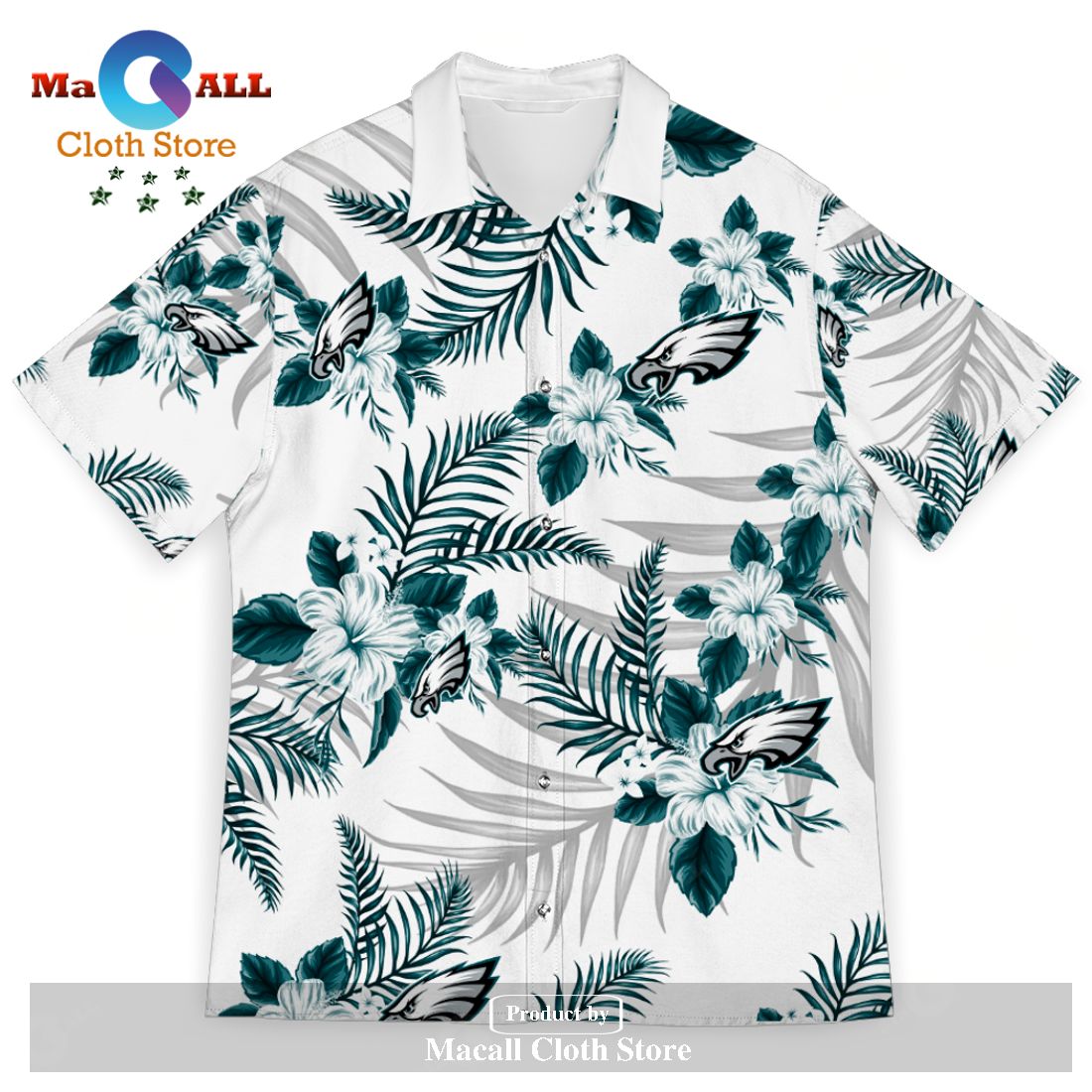 Philadelphia Eagles Hawaiian Shirt Grunge Pattern Philadelphia Eagles Gift  - Personalized Gifts: Family, Sports, Occasions, Trending