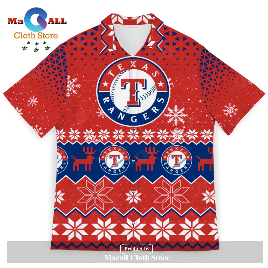 Texas Rangers New Trends Custom Name And Number Christmas Hawaiian Shirt -  Freedomdesign