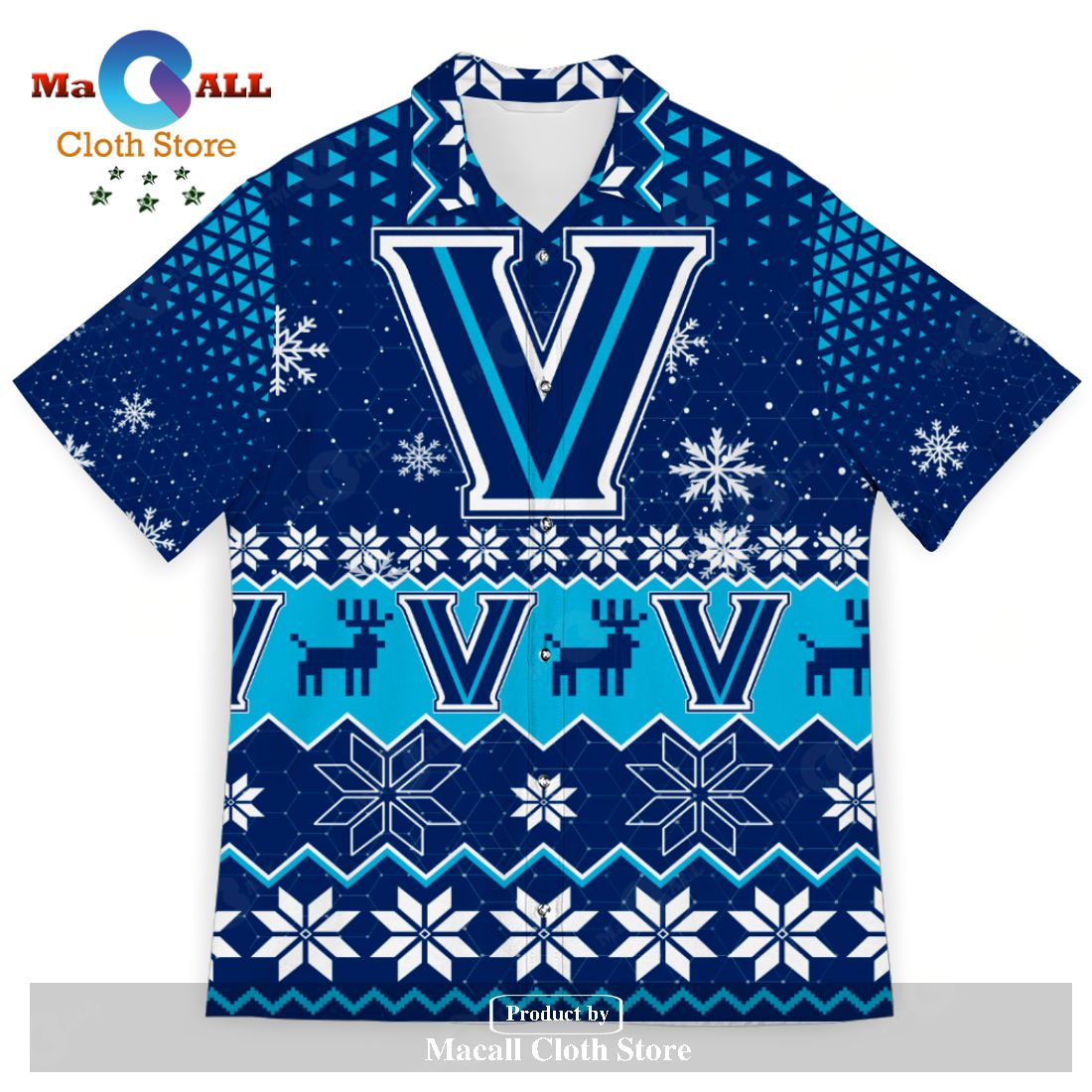 Villanova Wildcats Sports Football American Ugly Christmas Sweater New Trends For Fans Club Gifts Unisex Hawaiian Shirt-3D Hawaiian Shirt