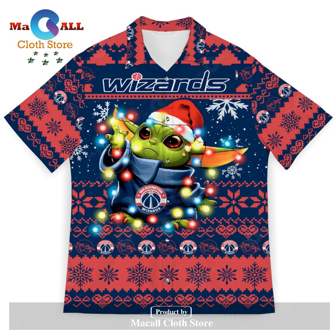 Washington Wizards Baby Yoda Star Wars Sports Football American Ugly Christmas Sweater New Trends For Fans Club Gifts Unisex Hawaiian Shirt-3D Hawaiian Shirt Washington Wizards Baby Yoda Star Wars Sports Football American Ugly Christmas Sweater New Trends For Fans Club Gifts Unisex Hawaiian Shirt-3D Hawaiian Shirt