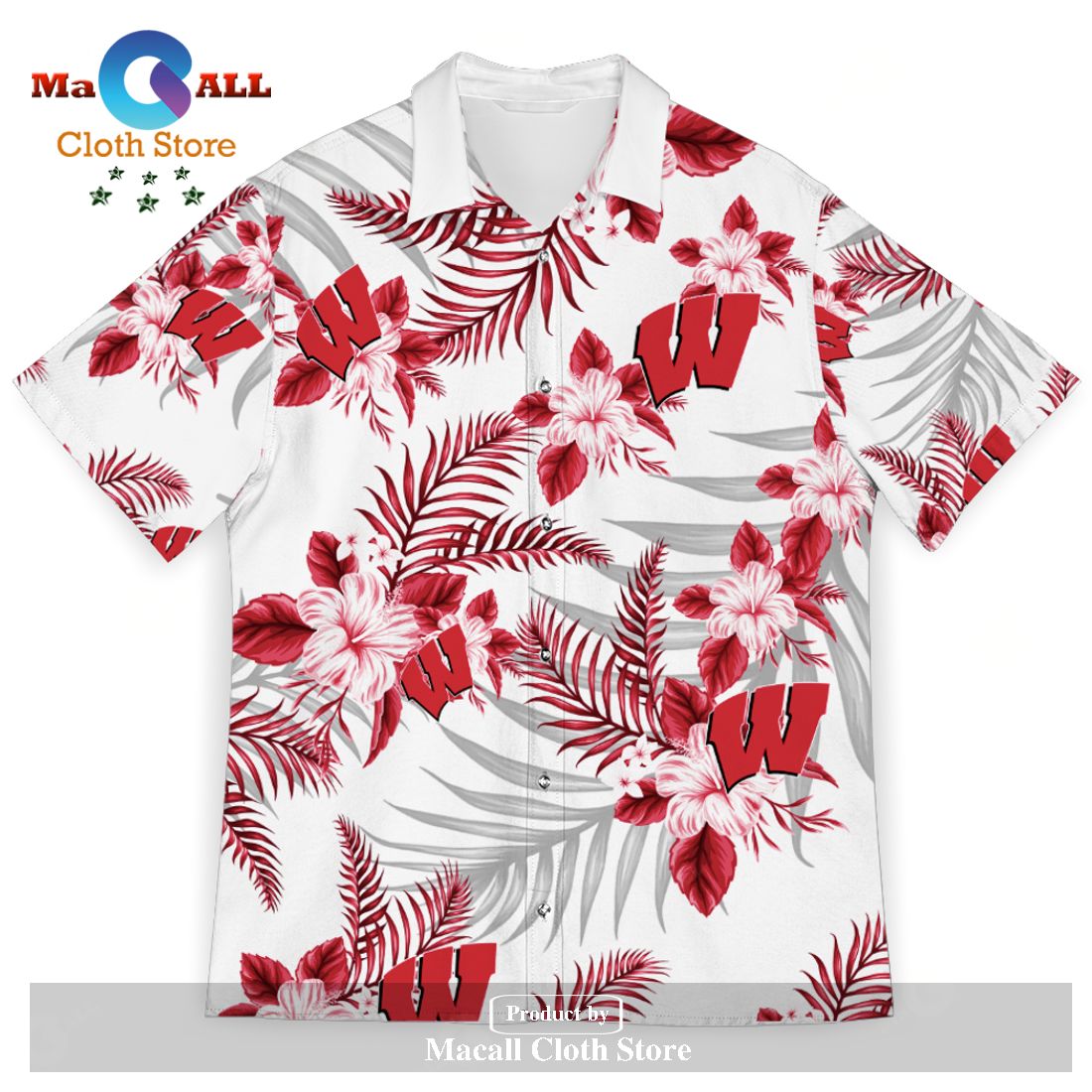 Wisconsin Badgers Sports American Hawaiian Tropical Patterns For Fans Club Trending Summer Gifts Unisex Hawaii Shirt Wisconsin Badgers Sports American Hawaiian Tropical Patterns For Fans Club Trending Summer Gifts Unisex Hawaii Shirt