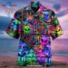 Alien Hawaiian Shirt Alien Pattern Green Black White Hawaii Aloha Shir